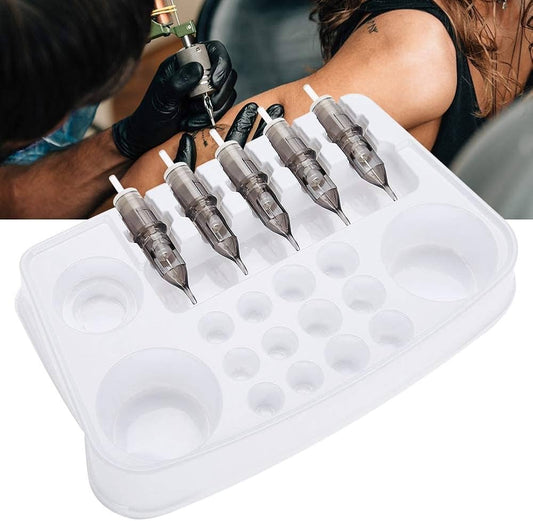 TATTOO TRAY, DISPOSABLE PLASTIC TATTOO CARTRIDGE CONTAINER INK ( 12 PCS )